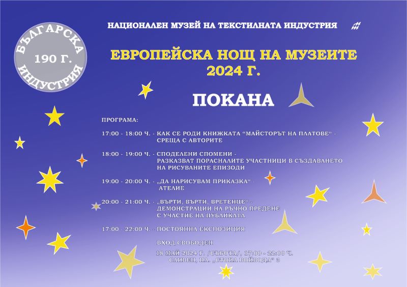 Музеят на текстилната индустрия се включва в Европейската нощ на музеите